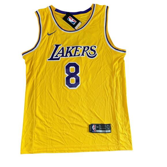 Nike Kobe Bryant #8 Los Angeles Lakers Jersey Men’s 54 Yellow Purple Swingman - Picture 1 of 4
